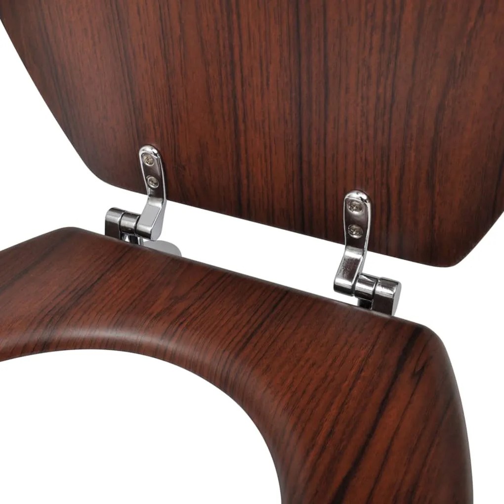 Assentos de sanita com tampas 2 pcs MDF castanho