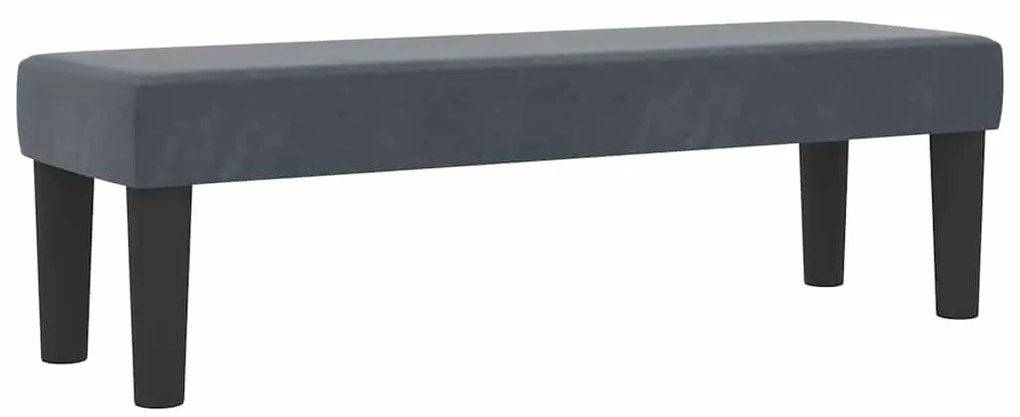 Cama Box com Colchão e Banco Cinza Escuro 140x190 cm Veludo