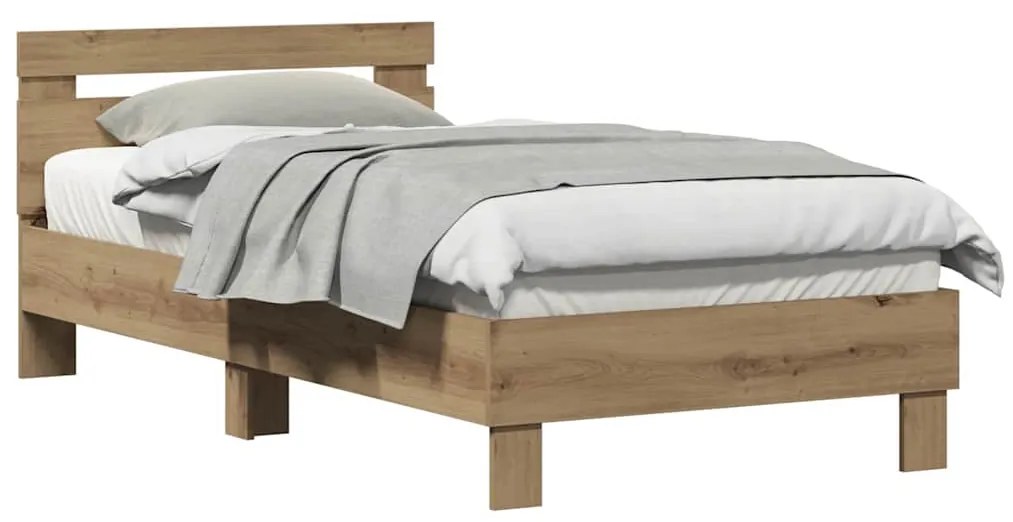 Cama de Madeira Carvalho Artisan da , 90 x 190 cm, Feita de Madeira de