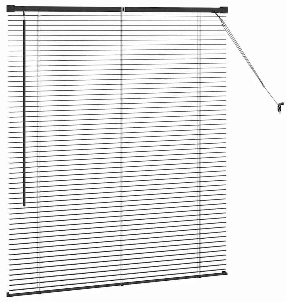 Persiana de Janela com cortinas Outros Manual Preto 110 x 130 cm Alumí