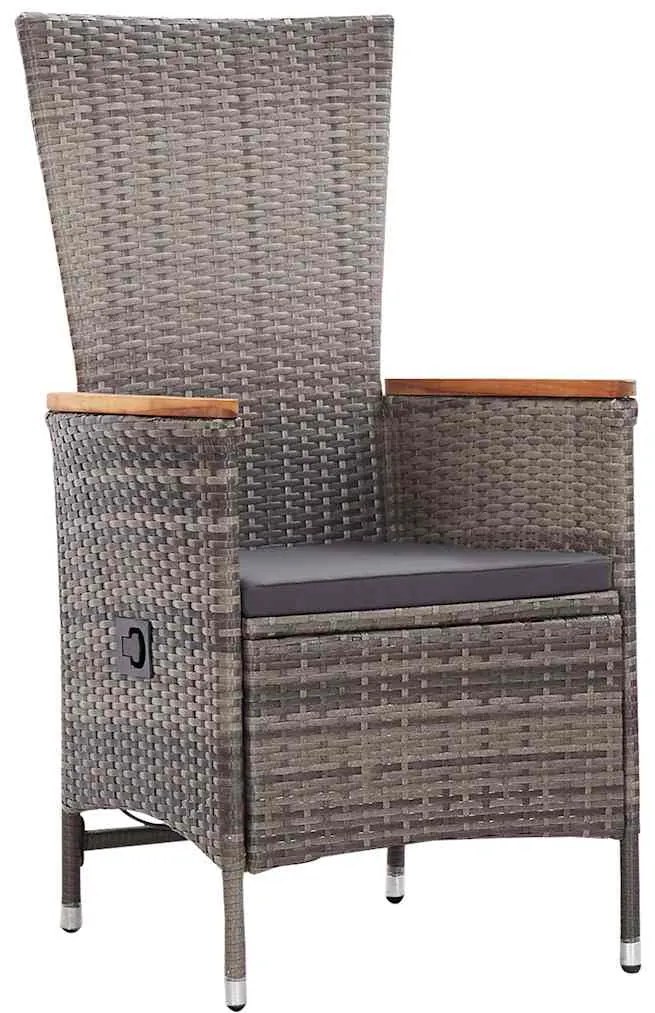 Cadeiras Externas 5 pcs Cinzento 80 x 80 x 73 cm Ratan PE