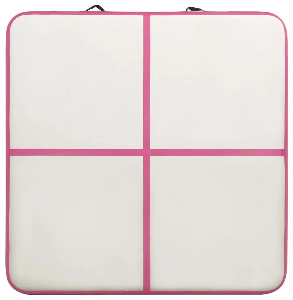 Colchão de ginástica insuflável c/ bomba 200x200x10 cm PVC rosa