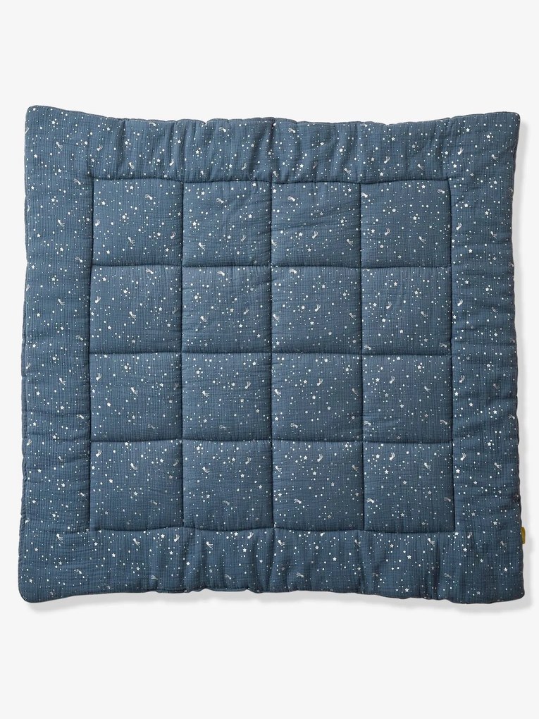 Manta para bebé em gaze de algodão bio*, Cometas azul escuro estampado