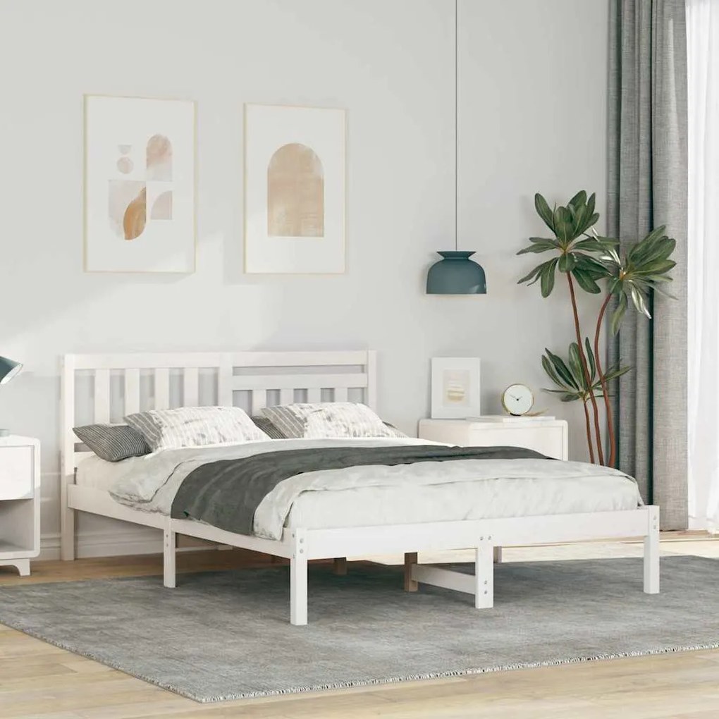 vidaXL Estrutura da Cama com cabeceira Branco 120 x 190 cm