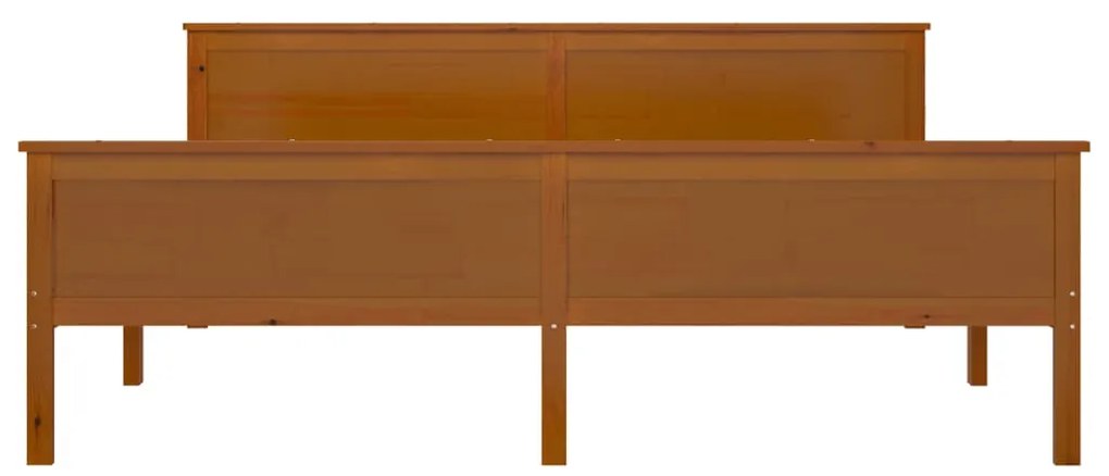 Estrutura de cama 180x200 cm madeira pinho maciço castanho mel
