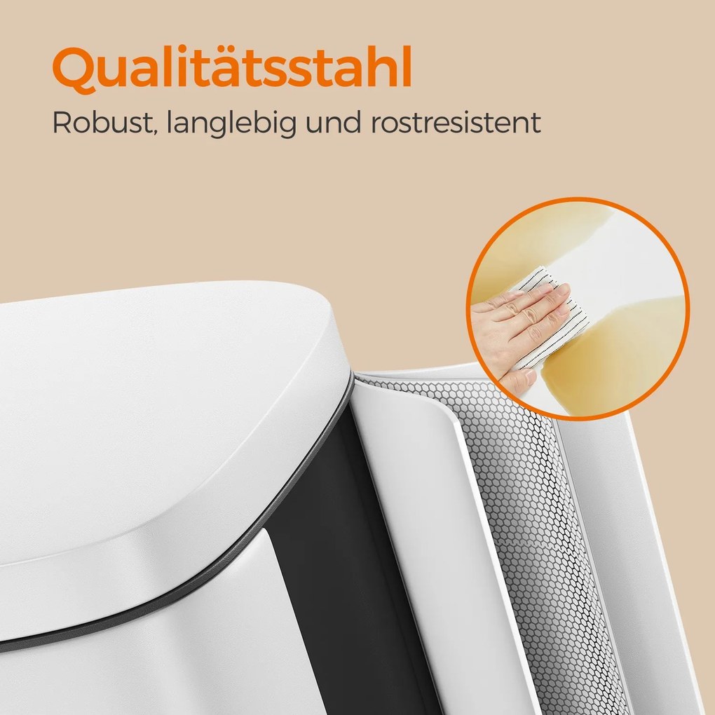 Caixote do lixo 30 litros com pedal para cozinha 34,8 x 29,7 x 63,3 cm Branco