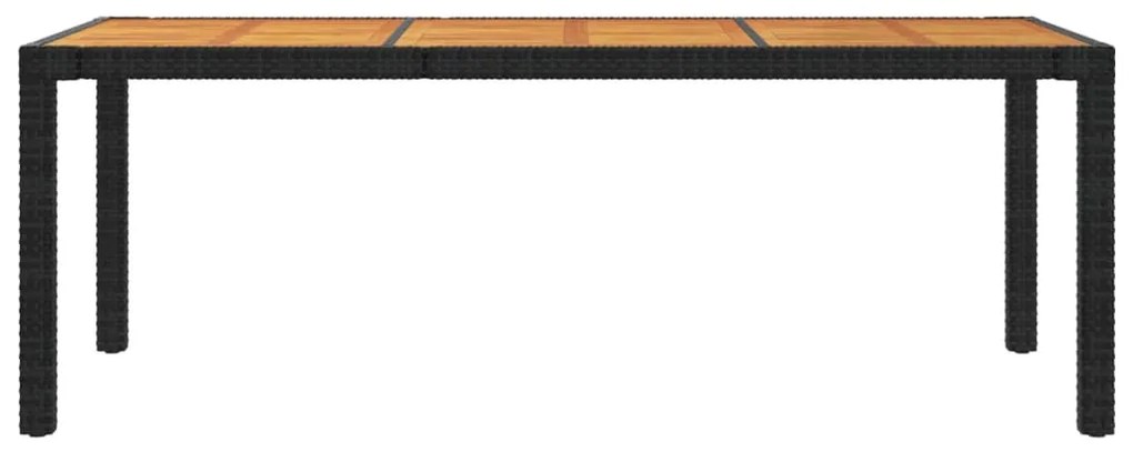 7 pcs conjunto jantar exterior com almofadões vime PE preto