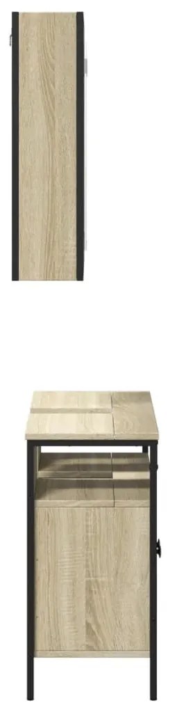 2 pcs conj. móveis casa banho derivados madeira carvalho sonoma