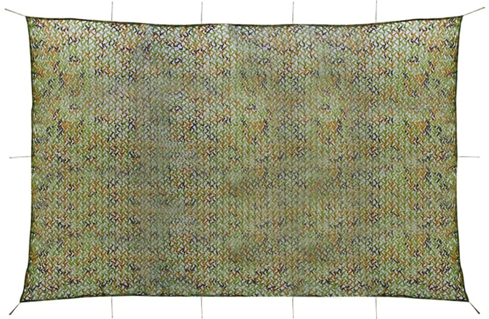 vidaXL Rede de camuflagem com saco de armazenamento 5x7 m verde