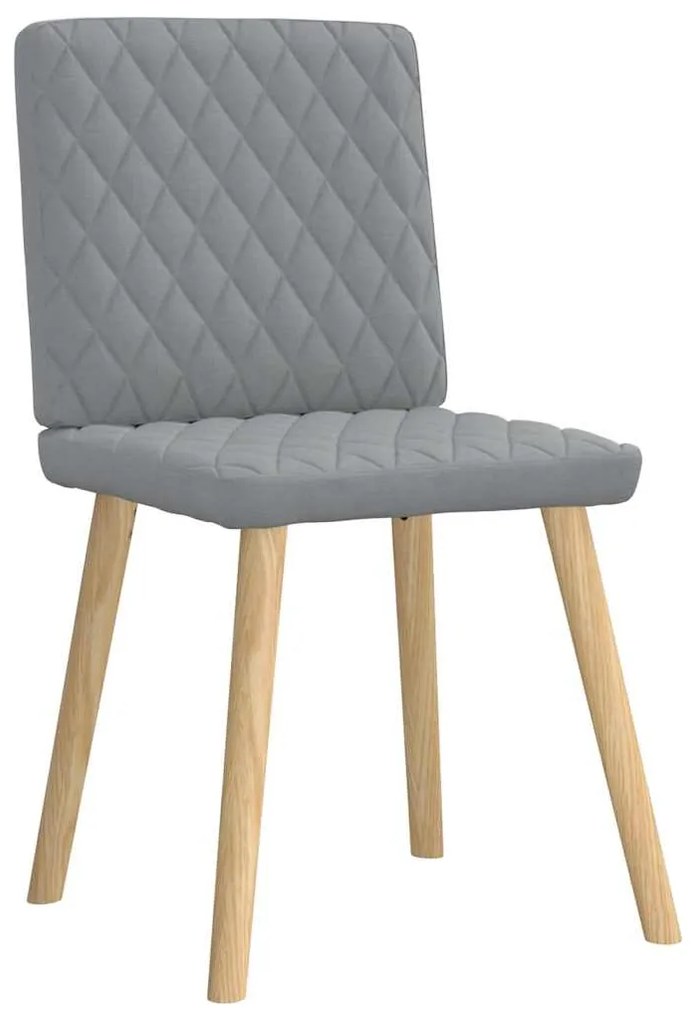 Cadeiras de jantar 4 pcs tecido cinzento-claro