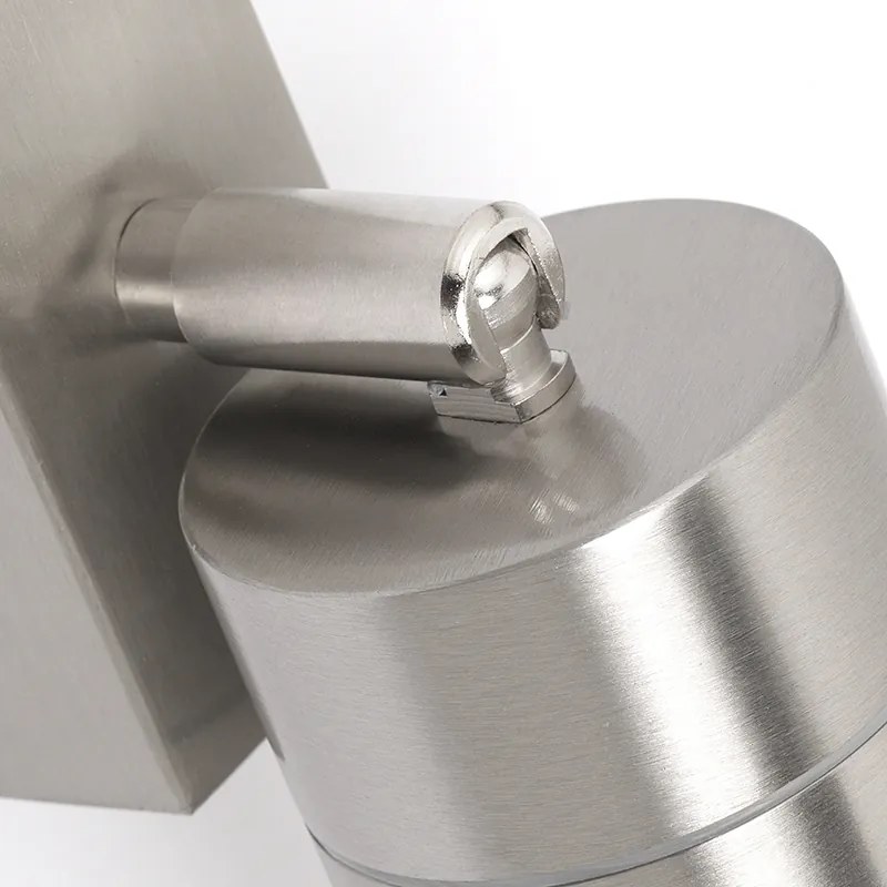 Candeeiro de parede exterior em aço IP44 rotativo e inclinável - Solo