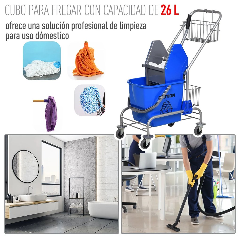 Balde de esfregão Balde de lavagem comercial com escorredor de baixa p