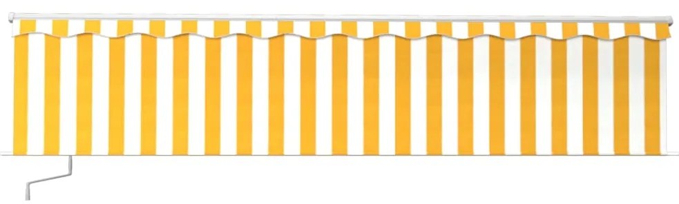 Toldo retrátil manual com estore/LED 6x3 m amarelo e branco