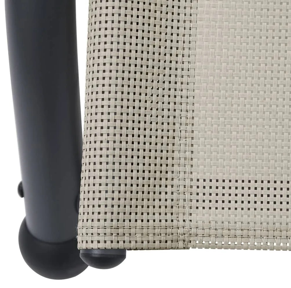 Espreguiçadeira dupla com toldo textilene cor creme