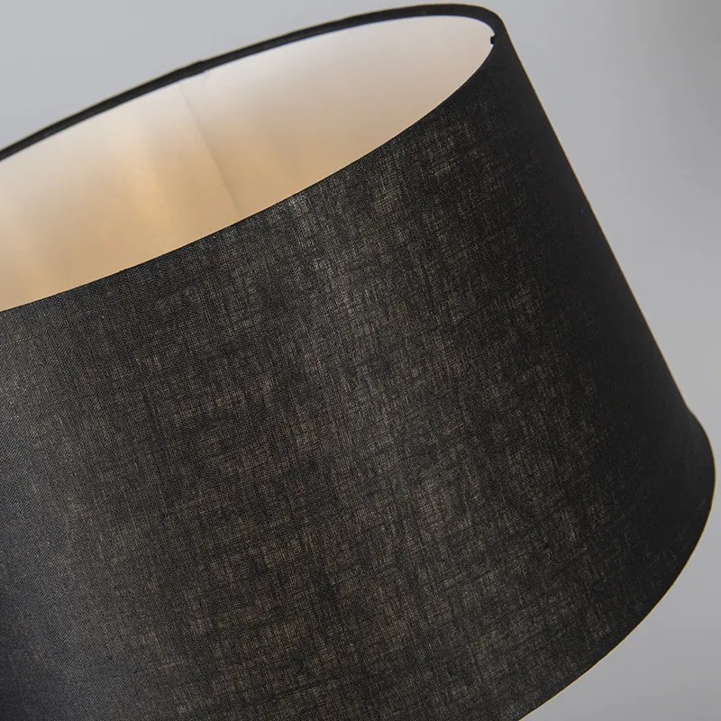 Candeeiro de mesa em cobre com abajur preto 35 cm ajustável - Parte Moderno