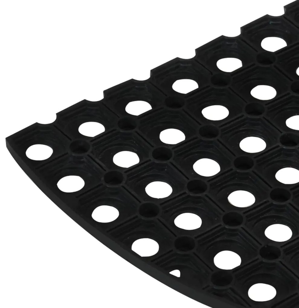 Tapete de porta semicircular 45x75 cm borracha