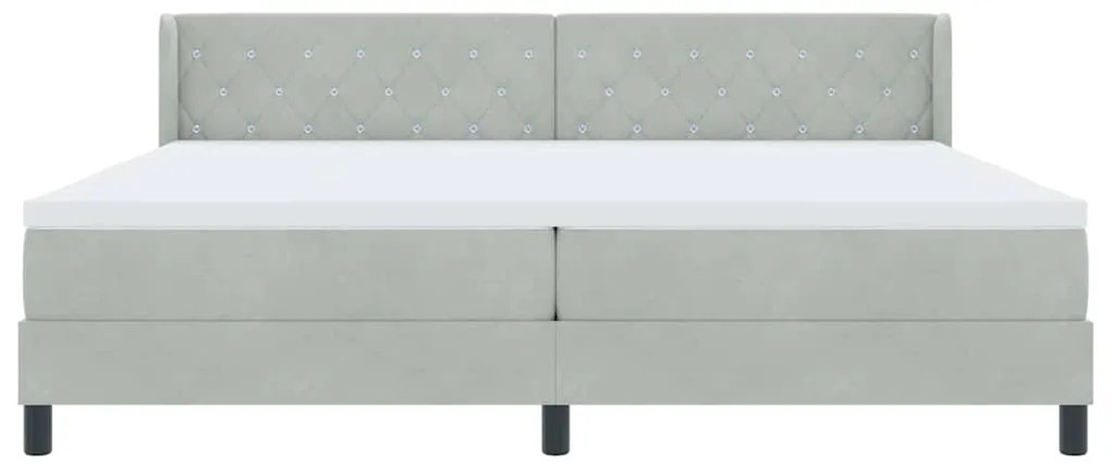 Cama Box Spring com Colchão vidaXL Cinza Claro 200x200 cm Veludo