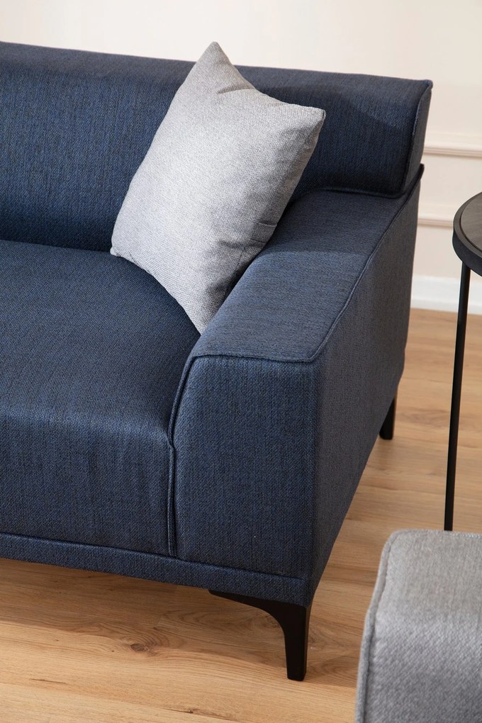 Sofá de 3 Lugares Petra – Azul – 215x87x86 cm