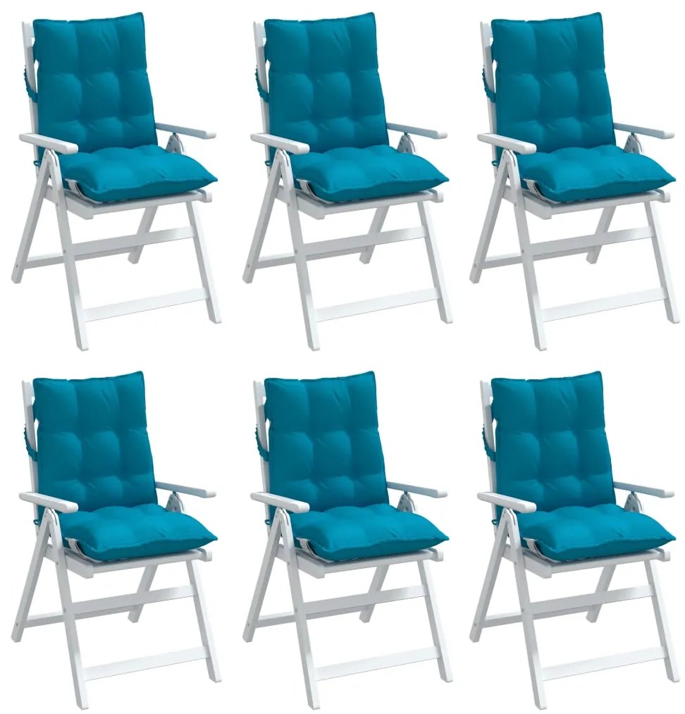 Almofadões cadeira encosto baixo 6 pcs tecido oxford azul-claro