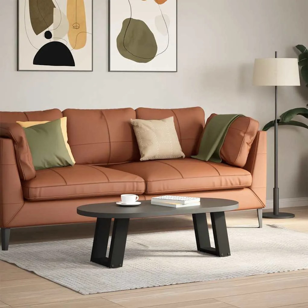 Pés para mesa de centro em formato de U, 2 peças, preto, 30x(30-31) cm