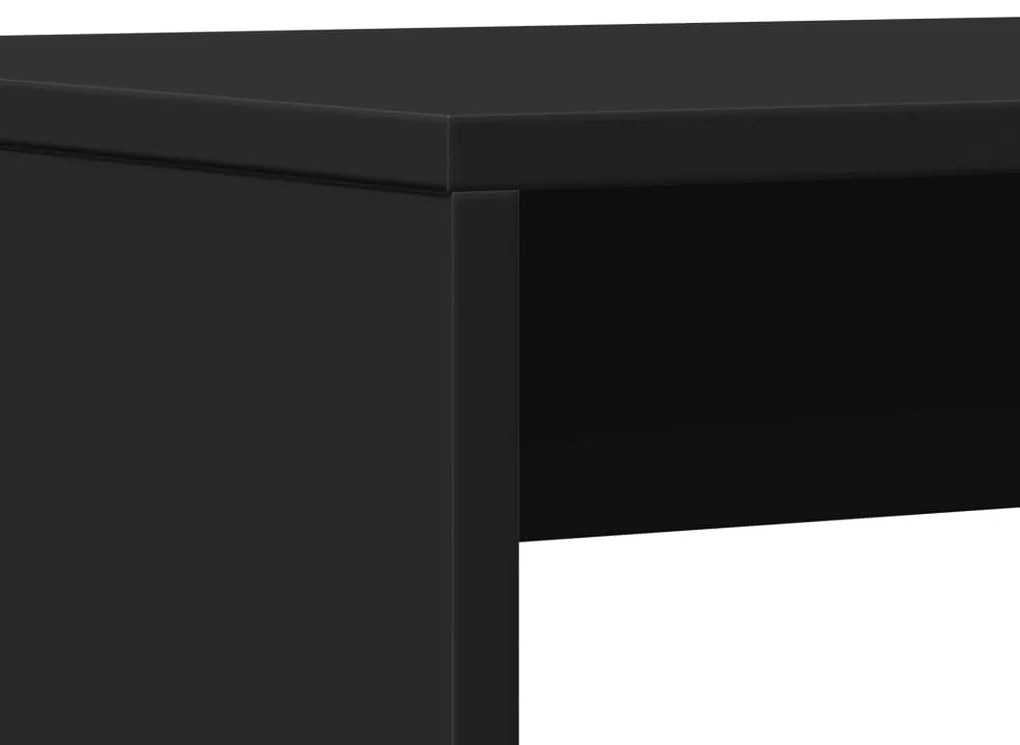 3 pcs conj. mesa de jantar e banco derivados de madeira preto