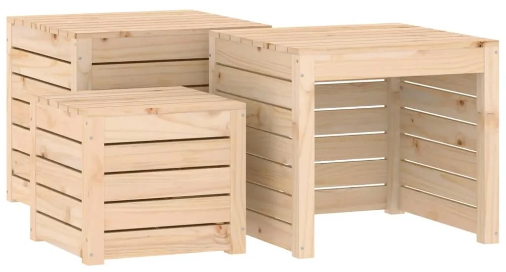4 pcs conjunto de caixas de jardim madeira de pinho maciça