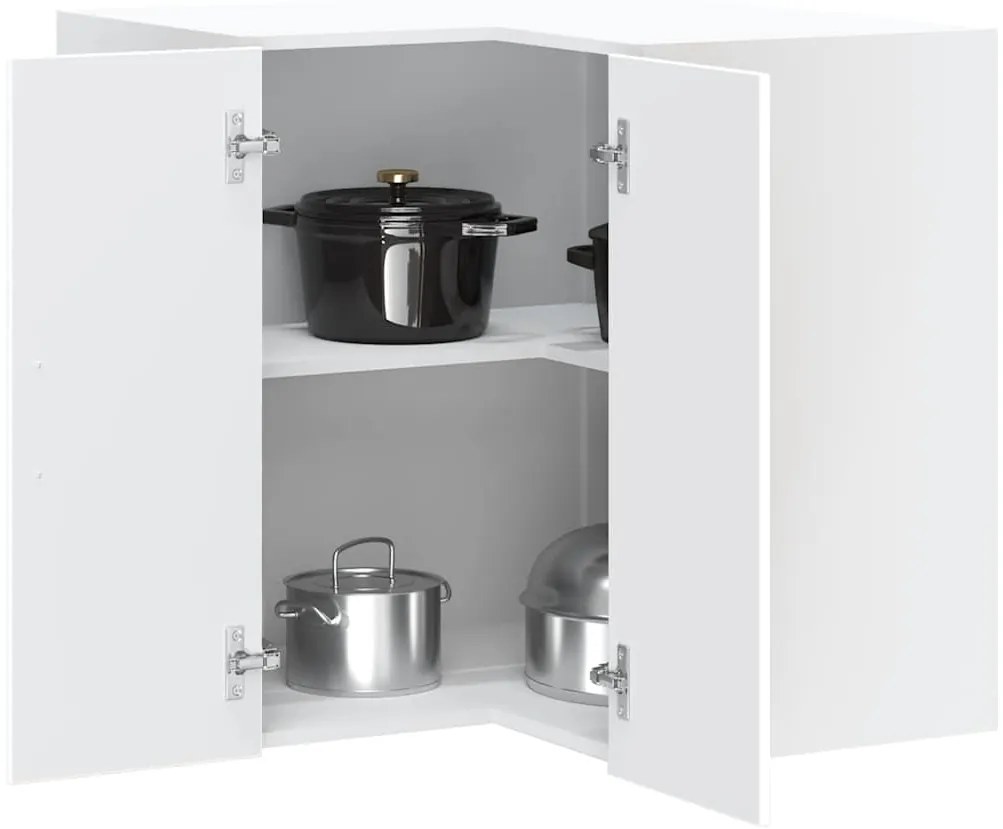 vidaXL Armário canto parede cozinha Lucca derivados de madeira branco