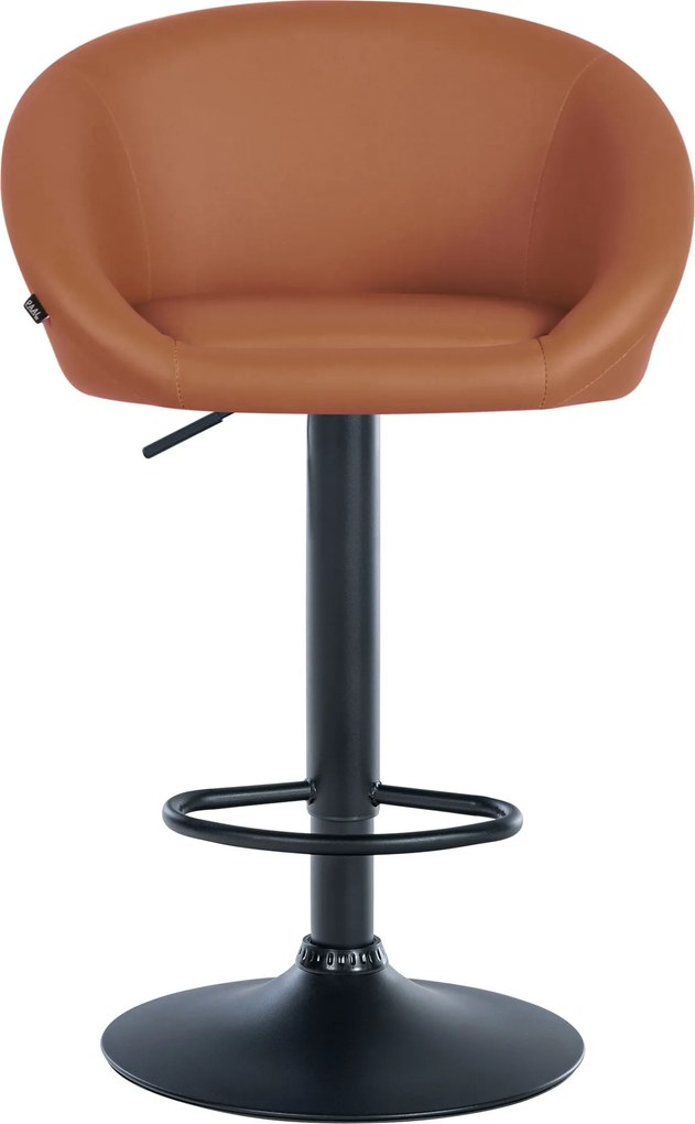 Banco de bar Davie em couro sintético castanho