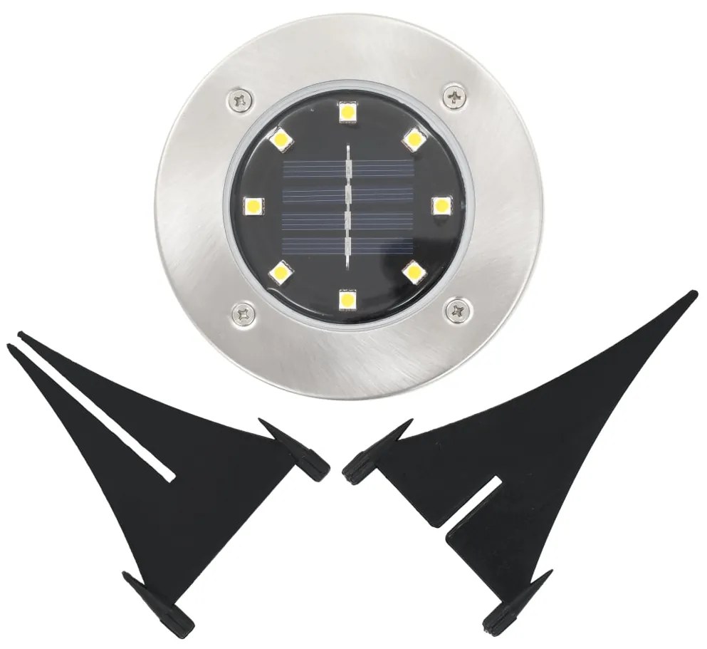 Iluminação LED solar de solo 8 pcs branco