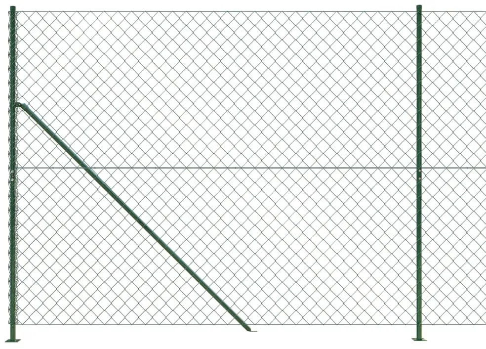 Cerca de arame com flange 1,6x10 m verde