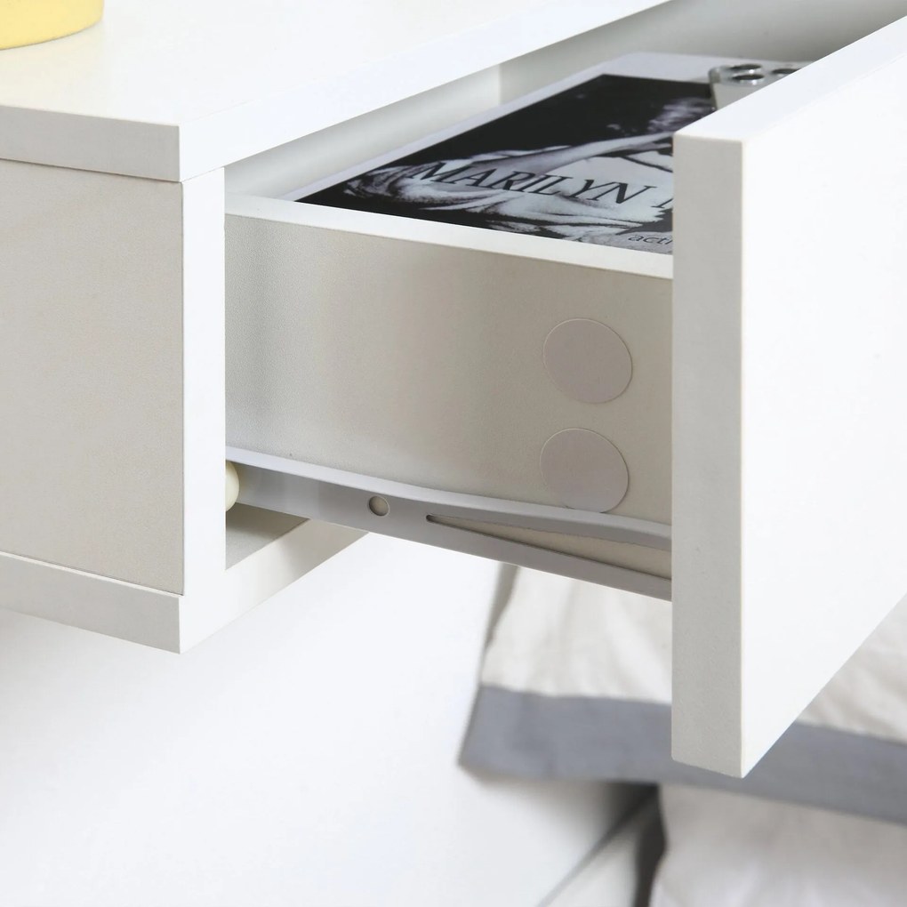 Conjunto de 2 Mesinhas de Cabeceira Hoten - Branco - Design Moderno