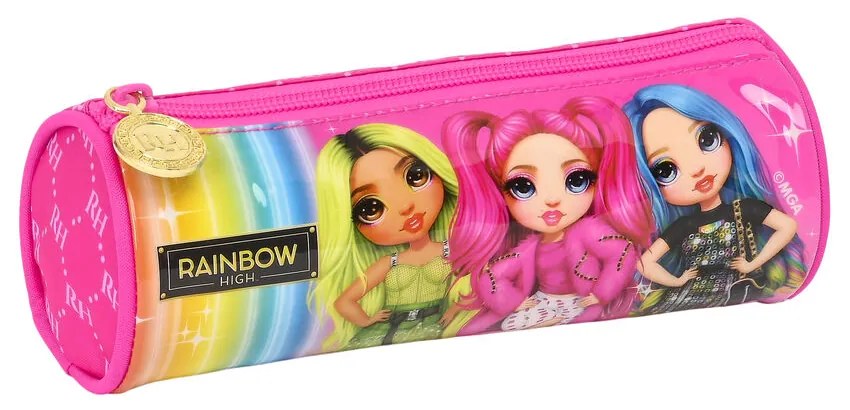 Bolsa Escolar Cilíndrica Rainbow High Fúcsia (20 X 7 X 7 cm)