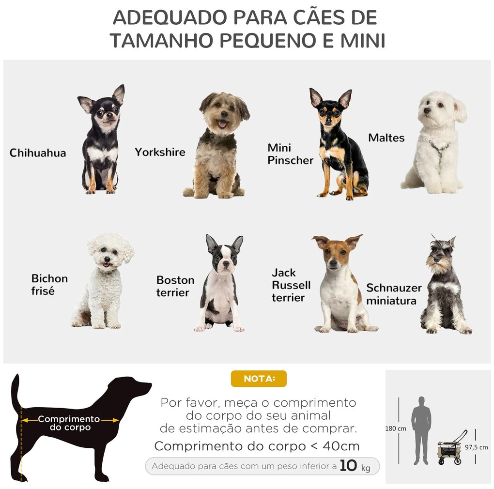 PawHut Carrinho para Animais de Estimação Carrinho para Cães Dobrável