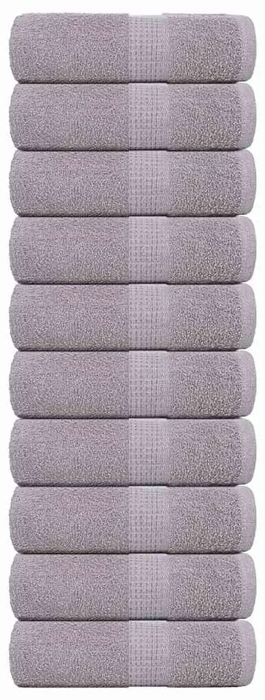 vidaXL Toalhas de bidé 10 pcs 30x50 cm 360 gsm 100% algodão cinzento