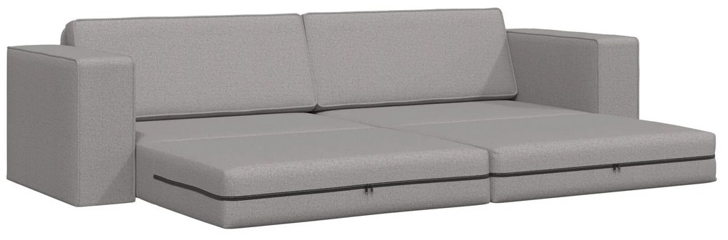 Sofá Cama 2-em-1 Cinza Nuvem 245x150x60.5 cm Tecido