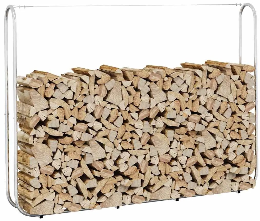 vidaXL Suporte para lenha 200x25x150 cm aço galvanizado