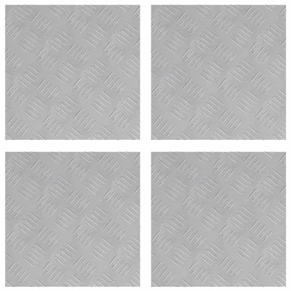 Placas de Alumínio Antiderrapantes com Estrias - 4 Unidades de 40x40 c
