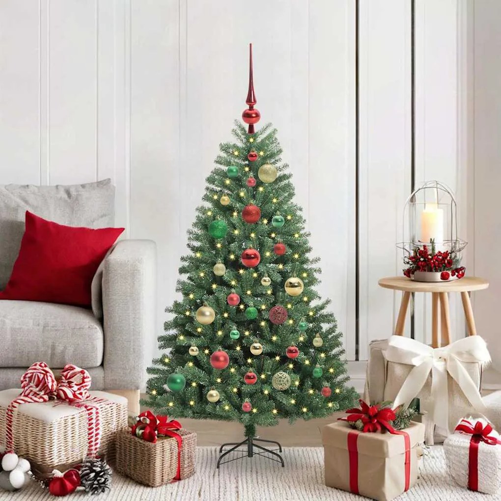 vidaXL Árvore de Natal Articulada Artificial Verde 120 cm PVC e Metal