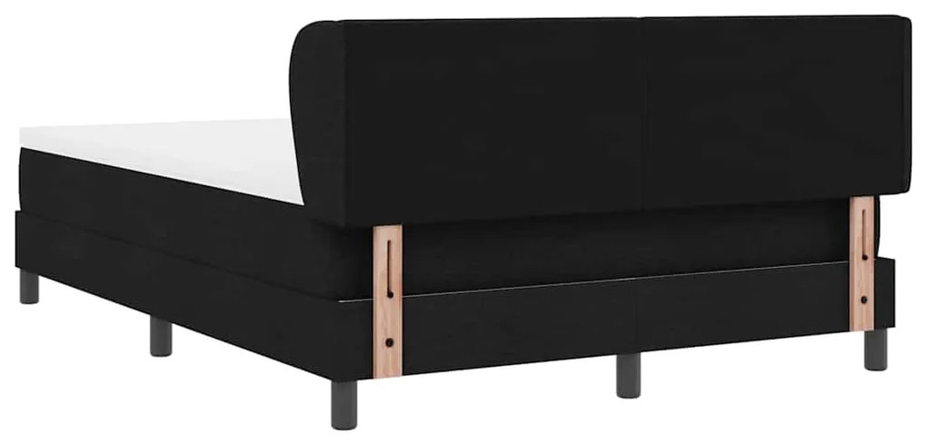 Cama Box Spring vidaXL com Colchão Preto 140x190 cm Tecido