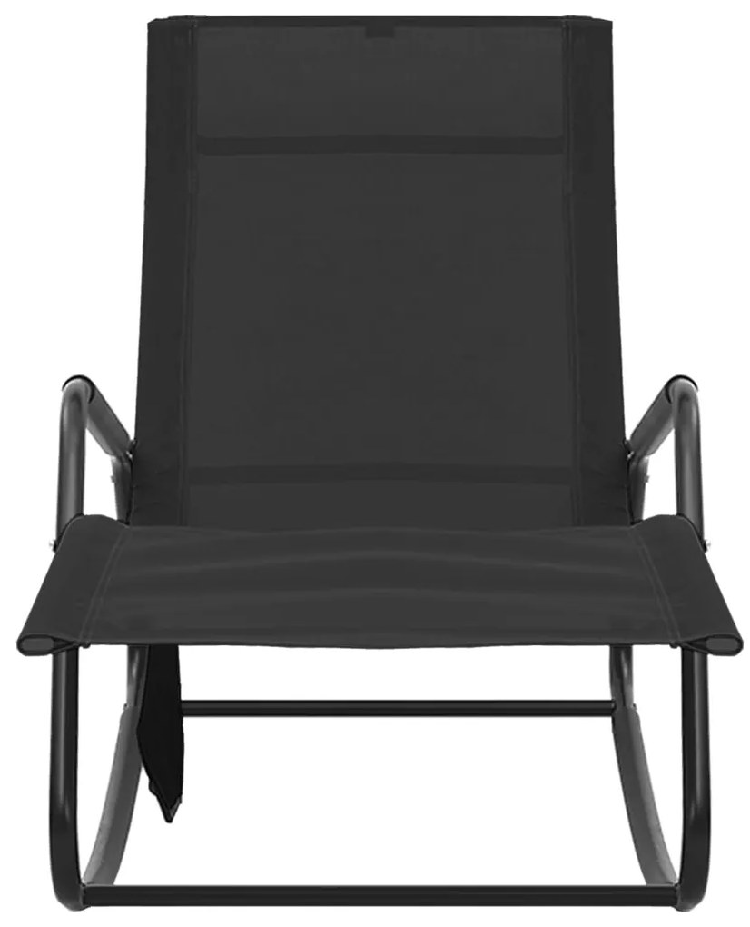 Espreguiçadeira em aço e textilene preto