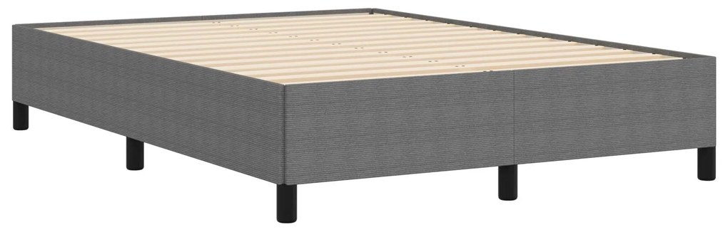 Estrutura de Cama vidaXL Cinza Claro 140x190 cm Tecido de Corduroy