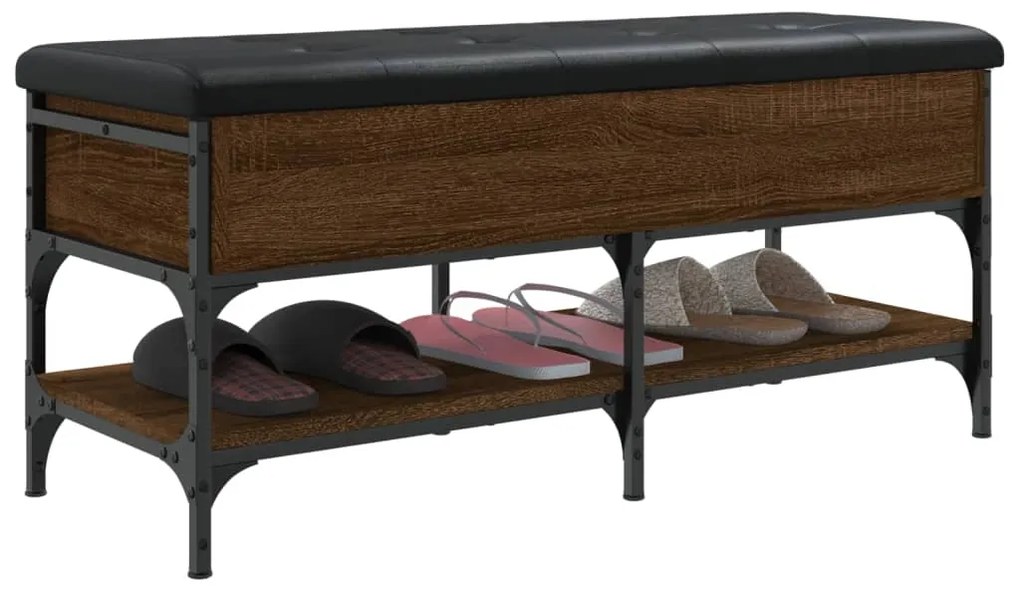 Banco sapateira 102x42x45cm derivados madeira carvalho castanho