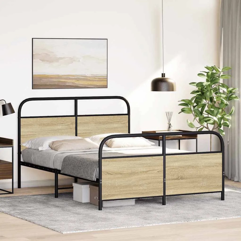 Estrutura cama s/ colchão derivados de madeira carvalho sonoma