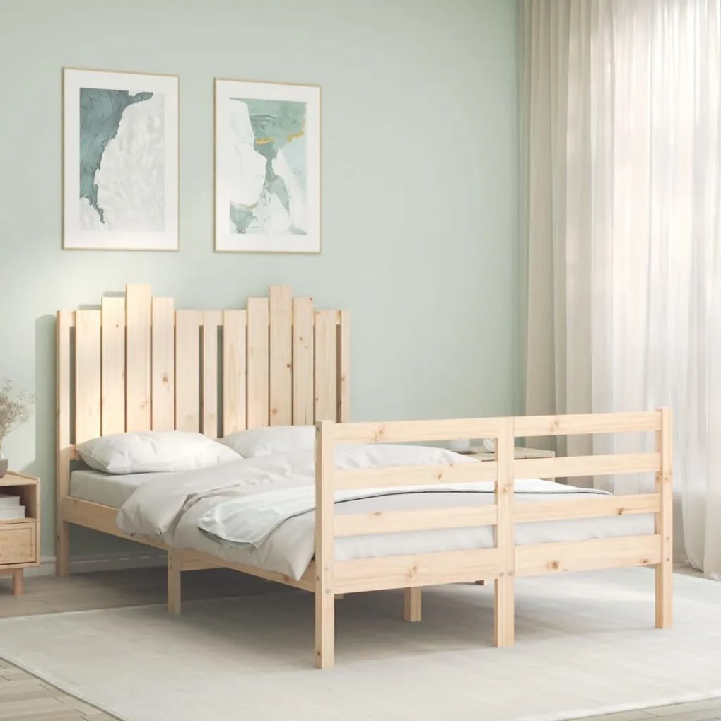 Estrutura de cama de casal c/ cabeceira madeira maciça