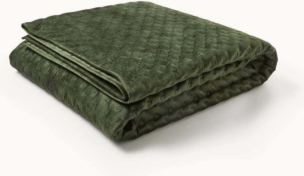 Colcha acolchoada em veludo Riko