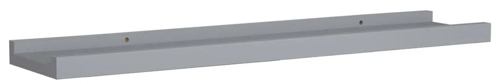 Unidade de prateleiras com rebordo 2 pcs 60x9x3 cm MDF cinzento