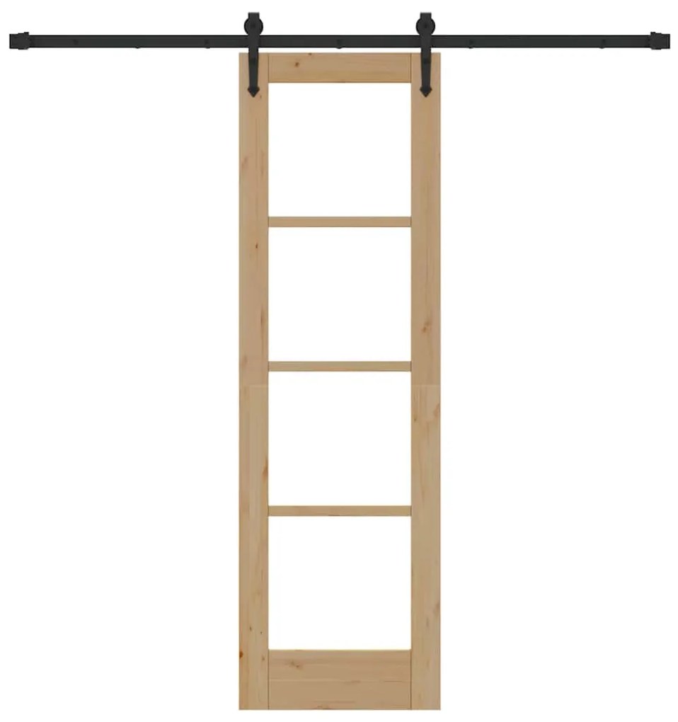 Conjunto de Porta Deslizante vidaXL com Hardware 61x198.5 cm Madeira d
