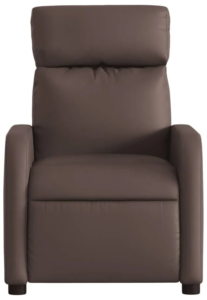 Poltrona de massagens reclinável couro artificial castanho