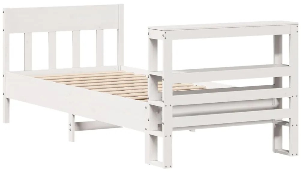Cama sem colchão 75x190 cm madeira de pinho maciça branco