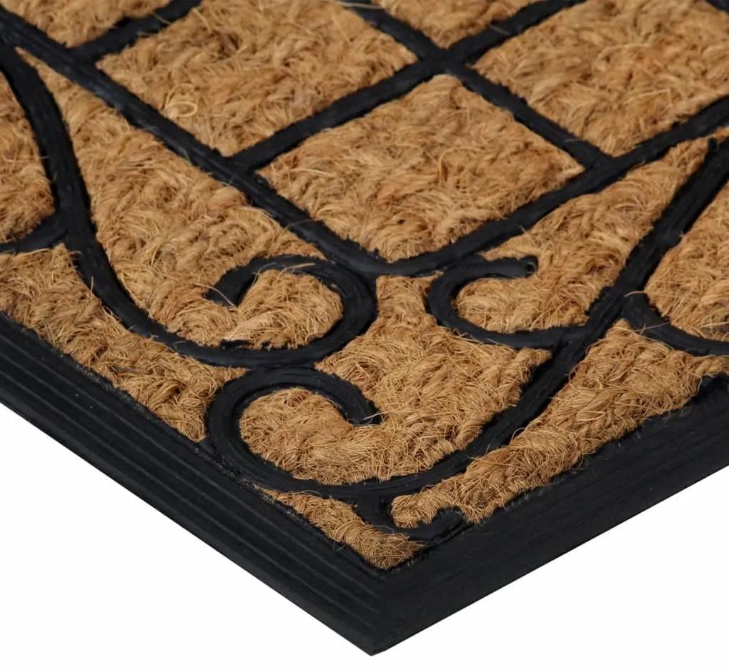 Tapete de porta retangular 45x75 cm borracha e fibra de coco